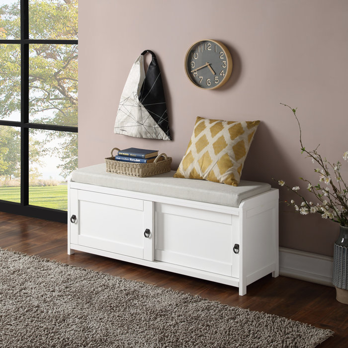 Longshore Tides Godin Wood Storage Bench & Reviews Wayfair